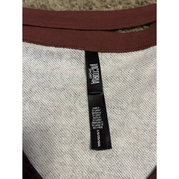 VICTORIA’S SECRET SPORT Brown Leopard Sweatshirt Oversized Yoga Walking Prep L - Picture 3 of 8